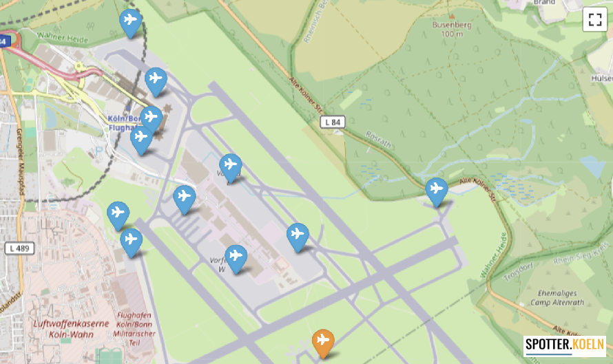 Vorfeld-Positionen CGN Köln Bonn Airport
